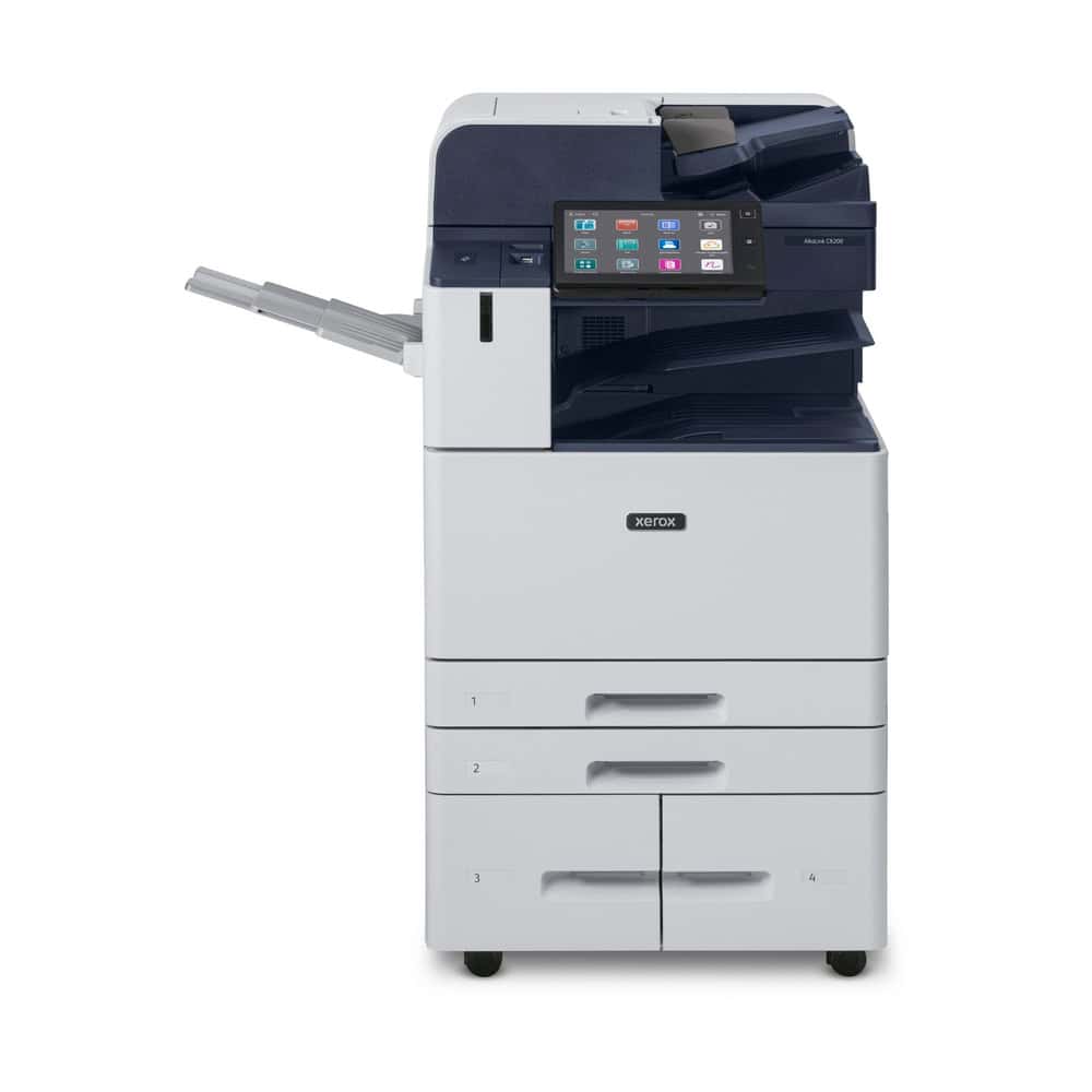 High-speed Xerox multifunction color copier and printer with touchscreen control panel for business document management.